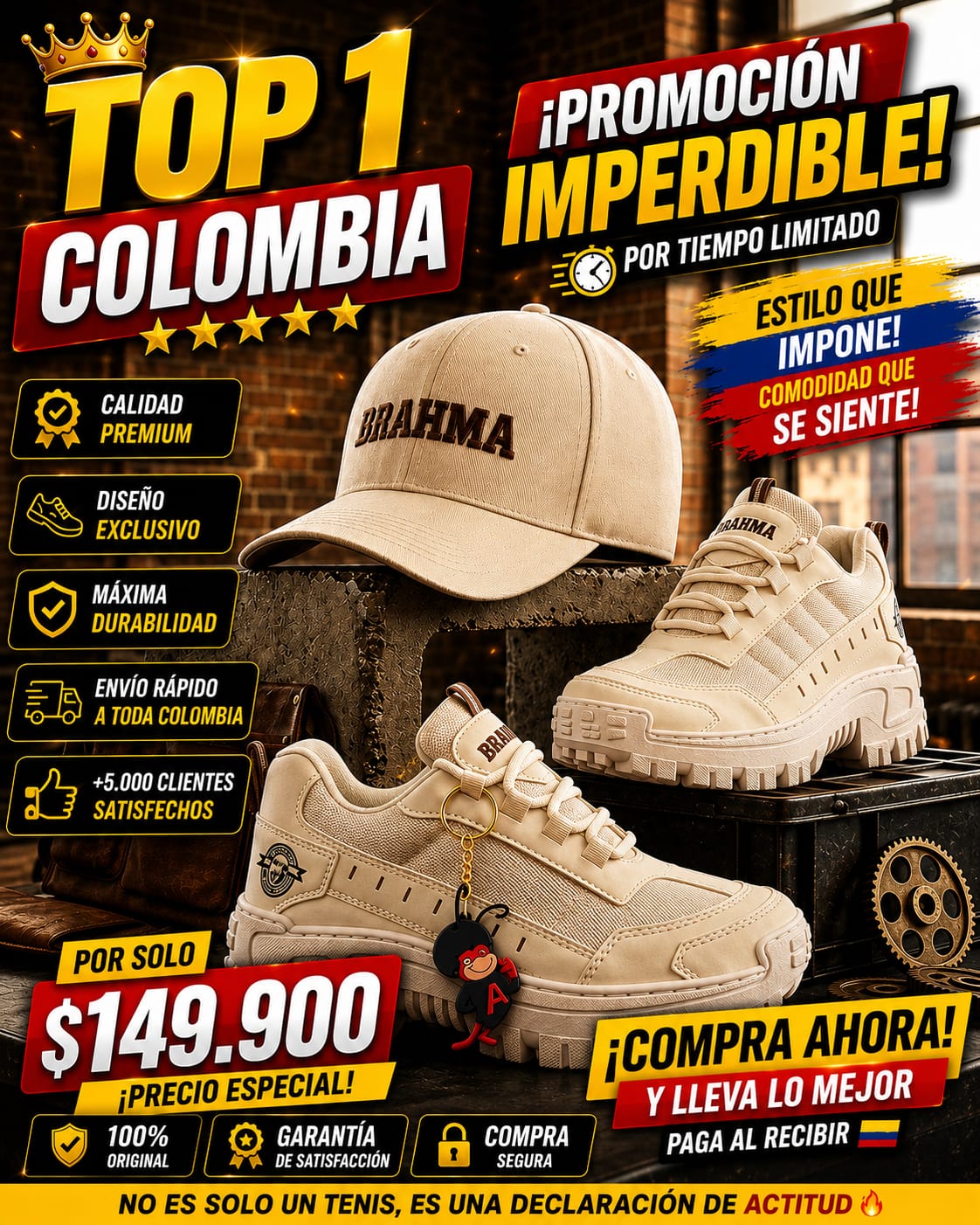 PROMO - Zapatos Brahma + Gorra Gratis
